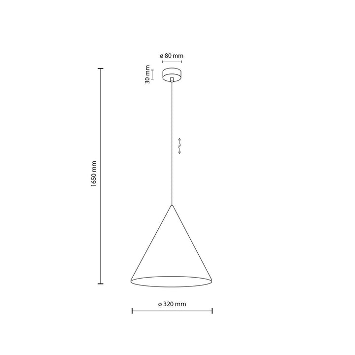 Cono takpendel 32 cm-Takpendler-TK Lighting-Hvit-TK-10009-Lightup.no