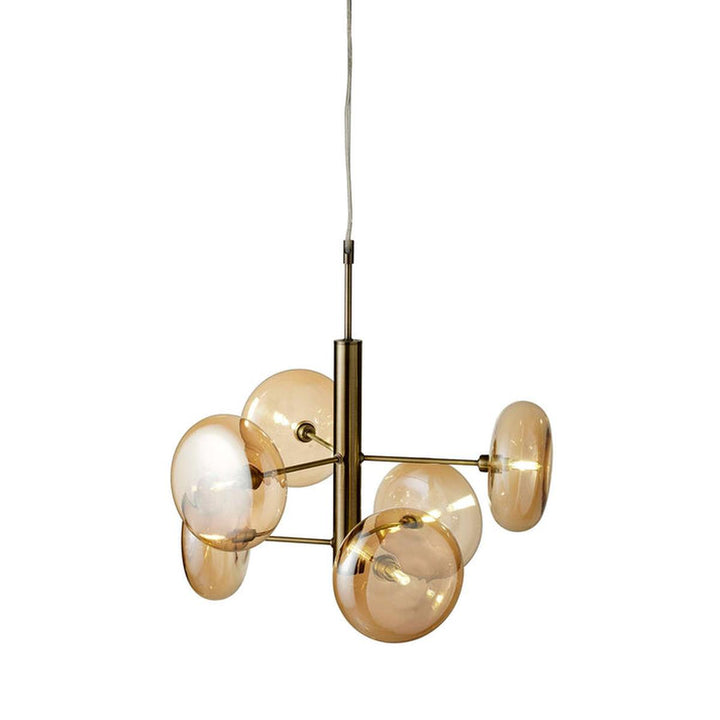 Continental takpendel 6-lys-Takpendler-Nielsen Light-Antikk messing-472040-Lightup.no