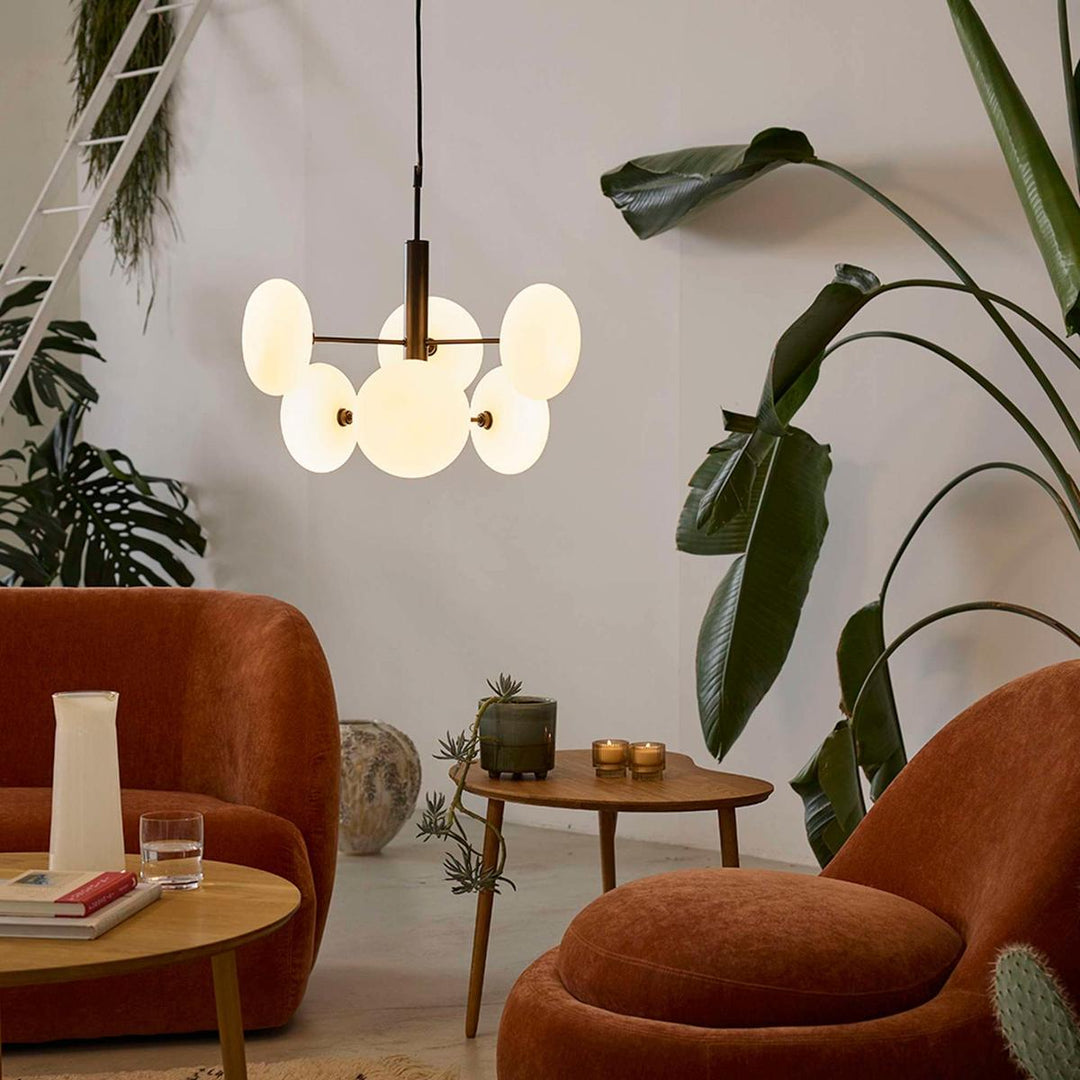 Continental takpendel 6-lys-Takpendler-Nielsen Light-Hvit / Svart-NL-472019-Lightup.no