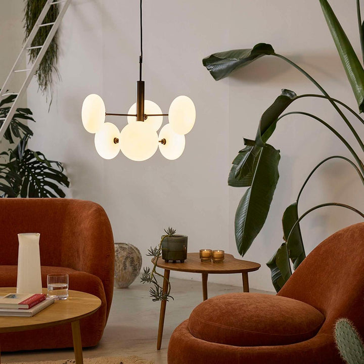 Continental takpendel 6-lys-Takpendler-Nielsen Light-Hvit / Svart-NL-472019-Lightup.no