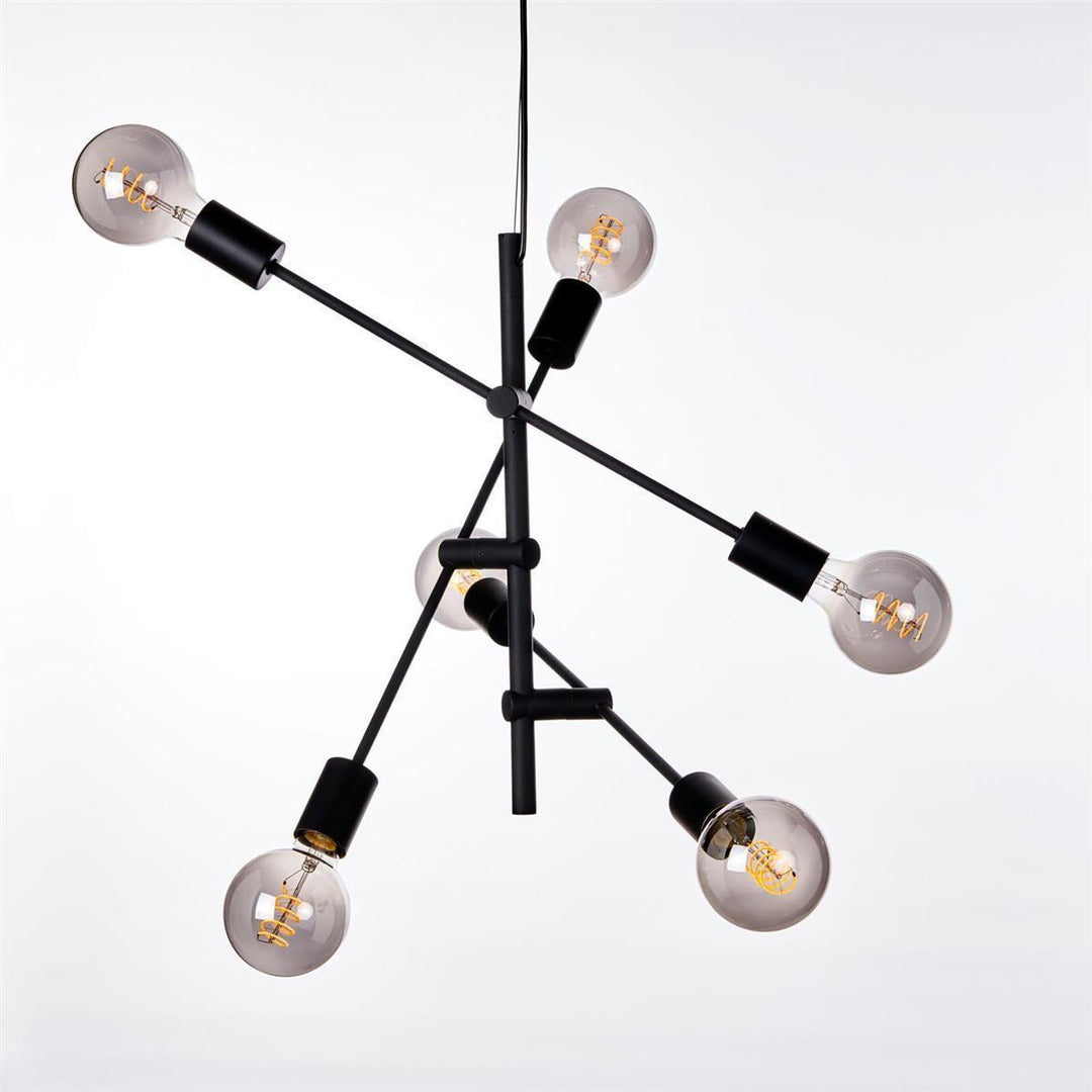 Cross takpendel 6xE27 - Svart-Takpendler-Ms - belysning-Svart-9400105321-Lightup.no