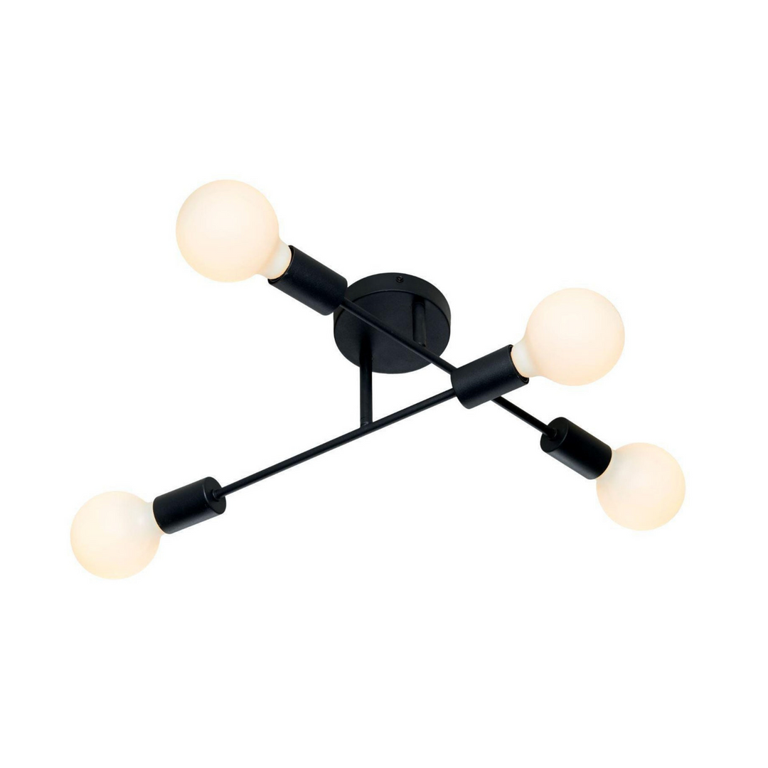 Cross tak/vegglampe 4 lys-Taklamper-Ms - belysning-Svart-9400305321-Lightup.no