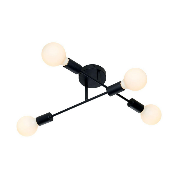 Cross tak/vegglampe 4 lys-Taklamper-Ms - belysning-Svart-9400305321-Lightup.no