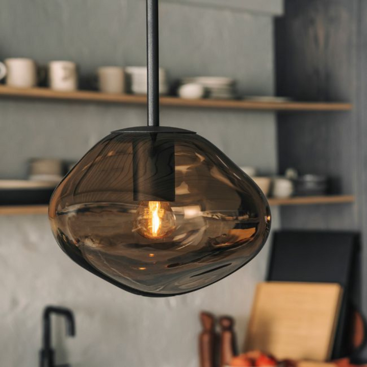 Crystal Stone Ø25 - Kakao / Messing-Takpendler-Hadeland Glassverk-Messing / Kakao-Hak__250-CS-2053-Messing-Lightup.no