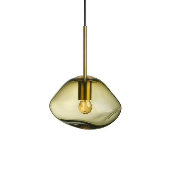 Crystal Stone Ø25 - Oliven / Messing-Takpendler-Hadeland Glassverk-Messing / Grønn-Hak_250-CS-1004-Messing-Lightup.no
