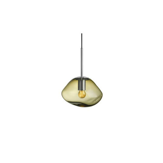 Crystal Stone Ø25 - Oliven / Stål-Takpendler-Hadeland Glassverk-Stål / Grønn-Hak__250-CS-1004-Stål-Lightup.no