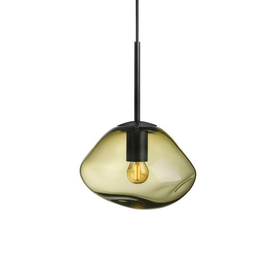 Crystal Stone Ø25 - Oliven / Svart-Takpendler-Hadeland Glassverk-Grønn / Svart-Hak_250-CS-1004-Svart-Lightup.no