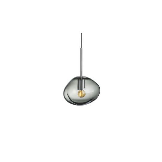 Crystal Stone Ø25 - Røkgrå / Stål-Takpendler-Hadeland Glassverk-Stål / Røyk-Hak__250-CS-2233-Stål-Lightup.no