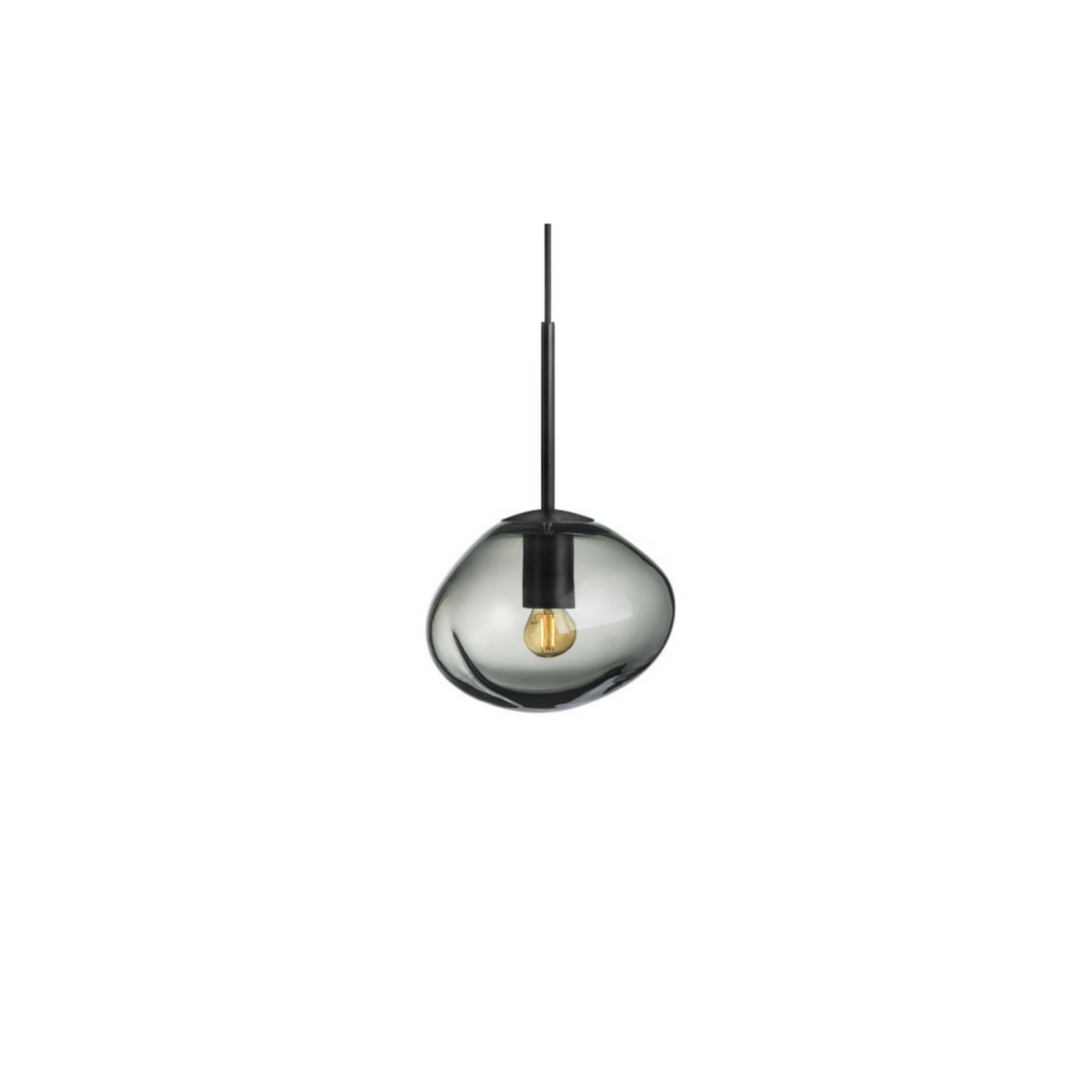 Crystal Stone Ø25 - Røkgrå / Svart-Takpendler-Hadeland Glassverk-Røyk / Svart-Hak__250-CS-2233-Svart-Lightup.no