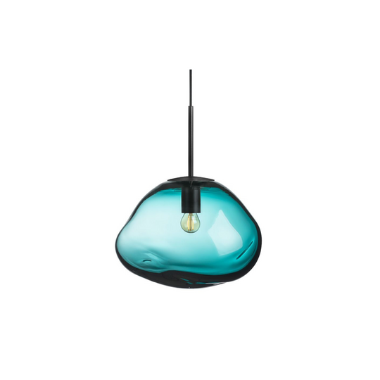 Crystal Stone Ø30 - Blågrønn / Svart-Takpendler-Hadeland Glassverk-Blågrønn / Svart-Hak__300-CS-2029-Svart-Lightup.no