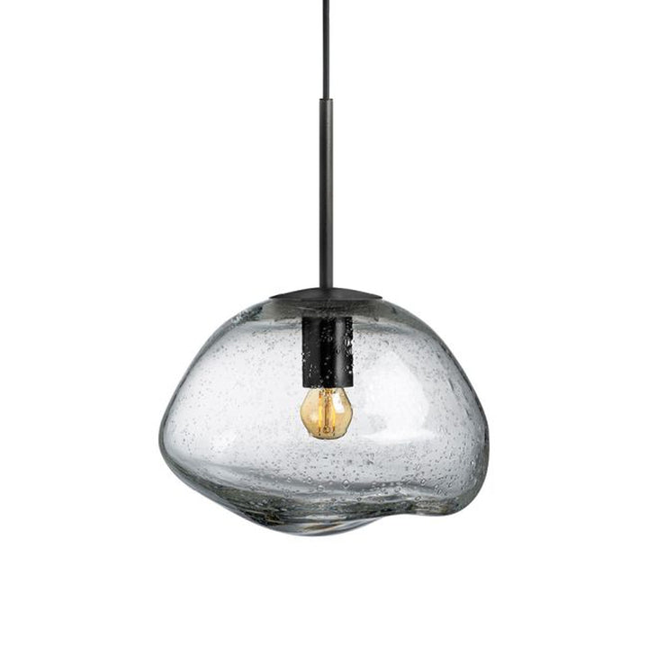 Crystal Stone Ø30 - Klar m/Soda / Svart-Takpendler-Hadeland Glassverk-Klar / Svart-Hak__300-CS-1001-Svart-Lightup.no