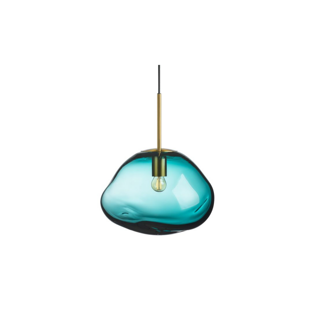 Crystal Stone Ø35 - Blågrønn / Stål-Takpendler-Hadeland Glassverk-Stål / Blågrønn-Hak__350-CS-2029-Stål-Lightup.no