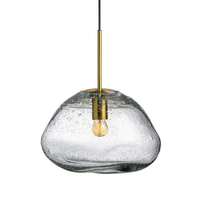 Crystal Stone Ø35 - Klar m/Soda / Messing-Takpendler-Hadeland Glassverk-Hak__350-CS-1001-12-Messing-Lightup.no