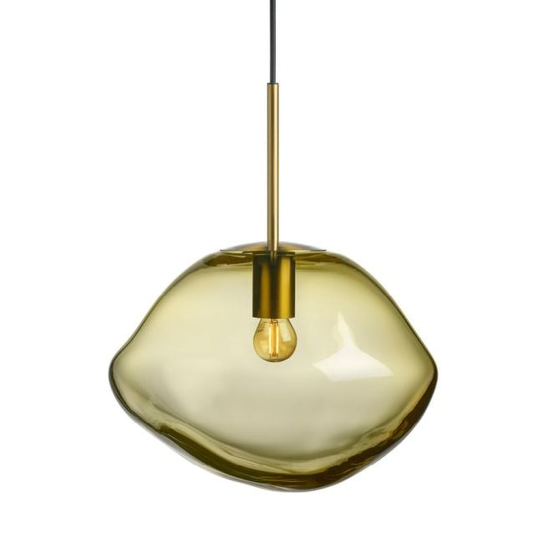 Crystal Stone Ø35 - Oliven / Messing-Takpendler-Hadeland Glassverk-Messing / Grønn-Hak__350-CS-1004-Messing-Lightup.no