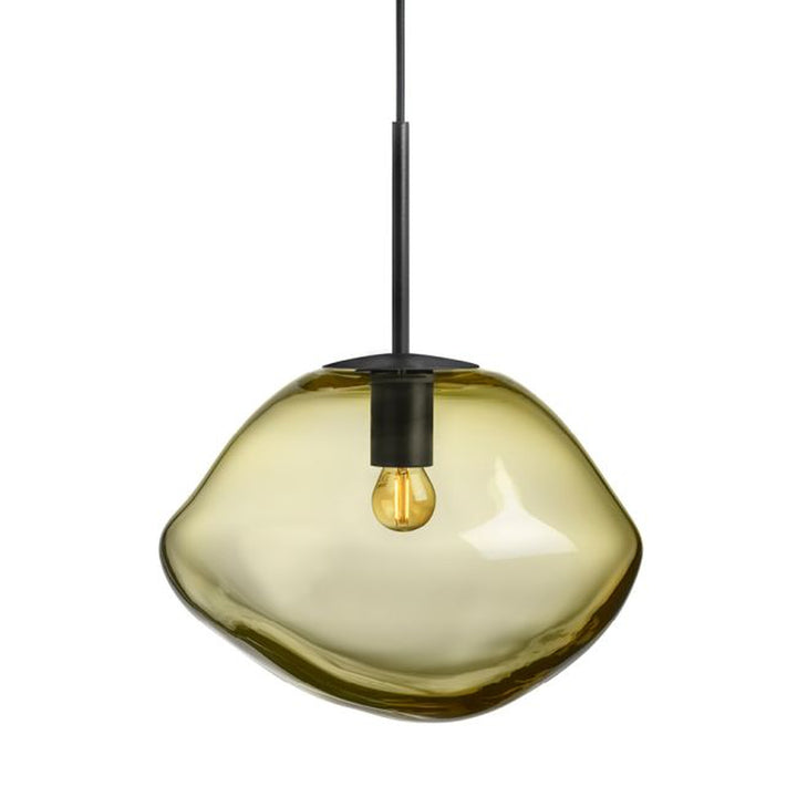Crystal Stone Ø35 - Oliven / Svart-Takpendler-Hadeland Glassverk-Grønn / Svart-Hak__350-CS-1004-Svart-Lightup.no