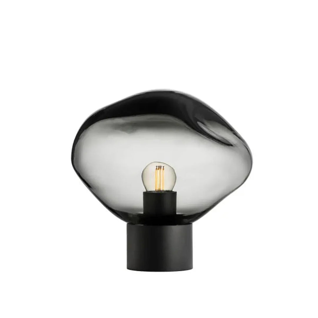 Crystal Stone bordlampe med svart base-Bordlamper-Hadeland Glassverk-Klar-Hak__250-CS-1001-12-T11BN-Lightup.no