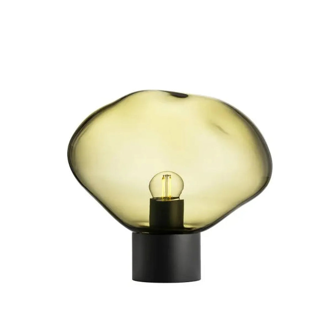Crystal Stone bordlampe med svart base-Bordlamper-Hadeland Glassverk-Klar-Hak__250-CS-1001-12-T11BN-Lightup.no