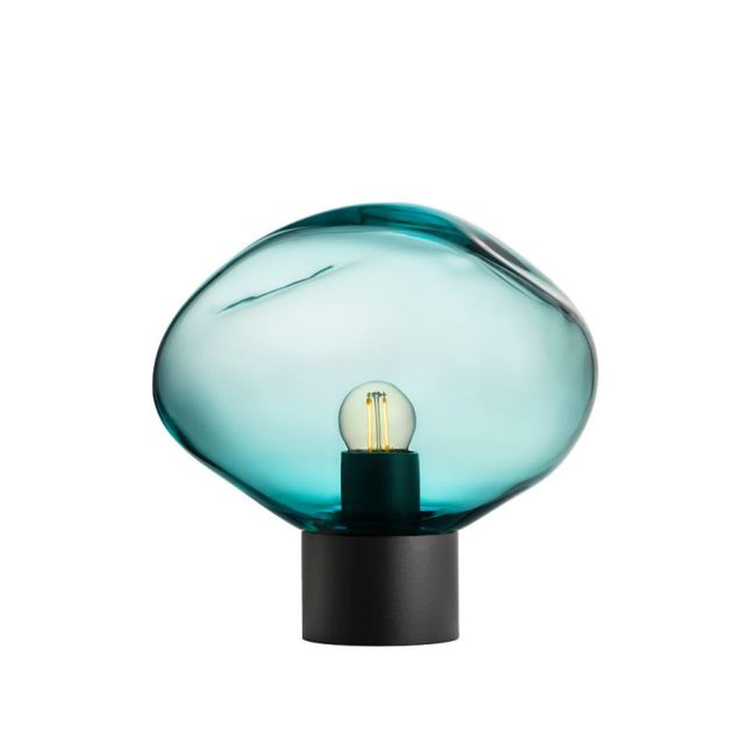 Crystal Stone bordlampe med svart base-Bordlamper-Hadeland Glassverk-Klar-Hak__250-CS-1001-12-T11BN-Lightup.no