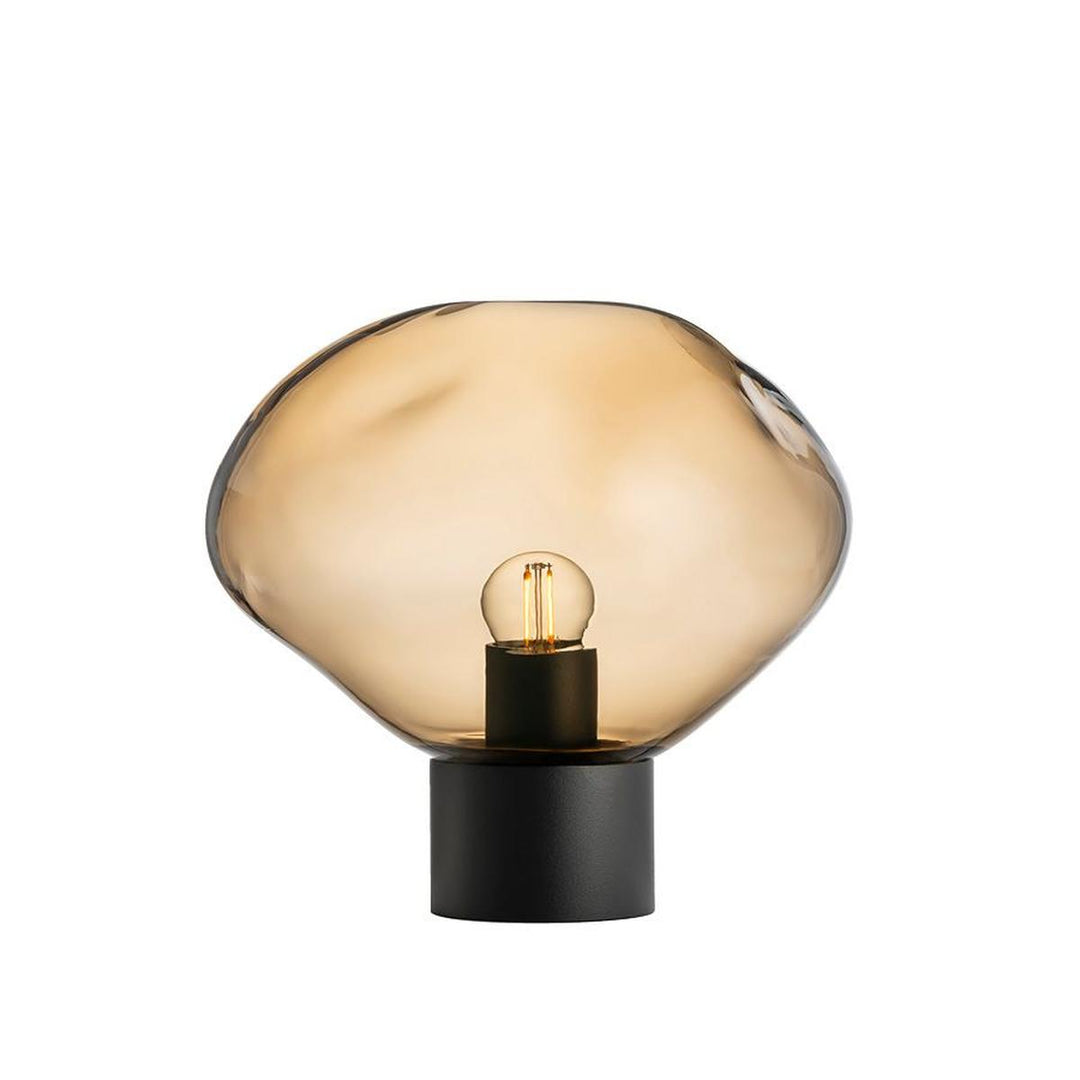 Crystal Stone bordlampe med svart base-Bordlamper-Hadeland Glassverk-Klar-Hak__250-CS-1001-12-T11BN-Lightup.no