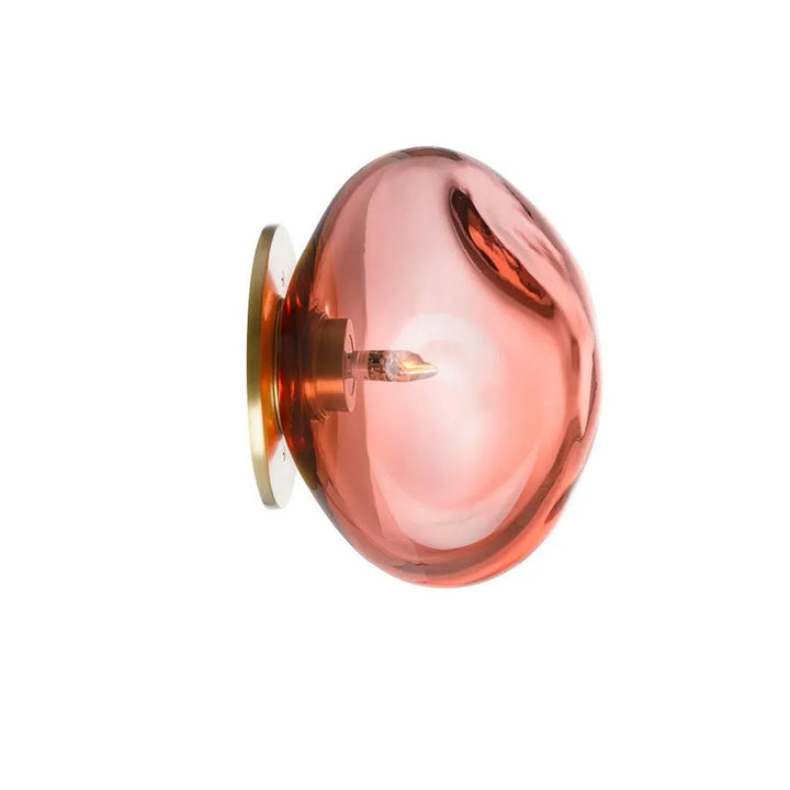 Crystal stone innfelt vegglampe-Vegglamper-Hadeland Glassverk-Messing/rød-Hak__120-CS-2007-M1-BNDL-Lightup.no