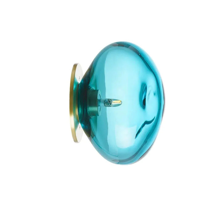 Crystal stone innfelt vegglampe-Vegglamper-Hadeland Glassverk-Messing/blå-Hak__120-CS-2029-M1-BNDL-Lightup.no