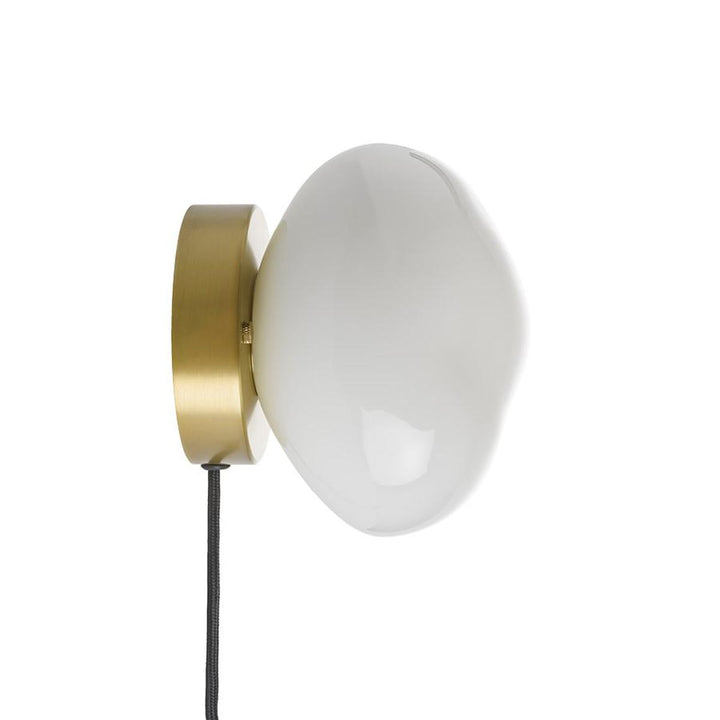 Crystal stone vegglampe, utvendig oppheng-Vegglamper-Hadeland Glassverk-Messing/hvit-Hak__120-CS-1010-M2-BNDL-Lightup.no