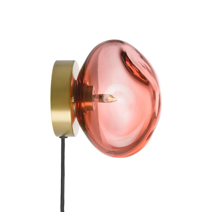 Crystal stone vegglampe, utvendig oppheng-Vegglamper-Hadeland Glassverk-Messing/rød-Hak__120-CS-2007-M2-BNDL-Lightup.no