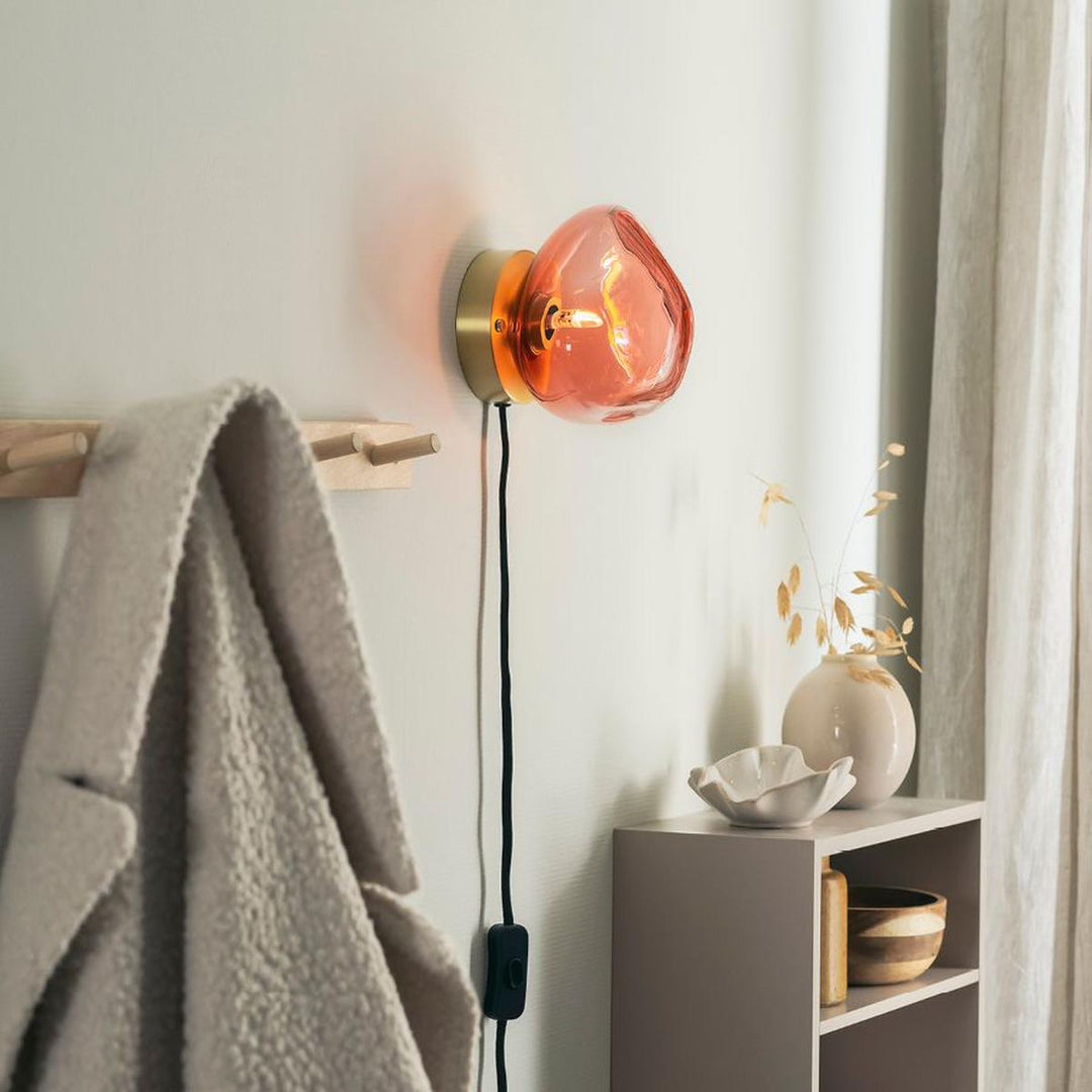 Crystal stone vegglampe, utvendig oppheng-Vegglamper-Hadeland Glassverk-Messing/blå-Hak__120-CS-2029-M2-BNDL-Lightup.no