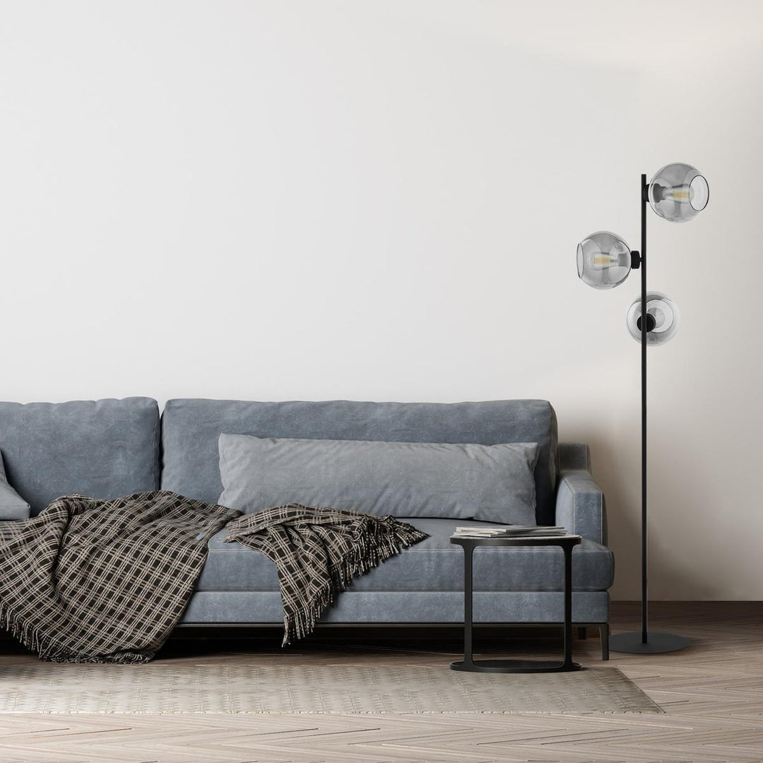 Cubus gulvlampe 3-lys-Gulvlamper-TK Lighting-Røykfarget-TK-5239-Lightup.no