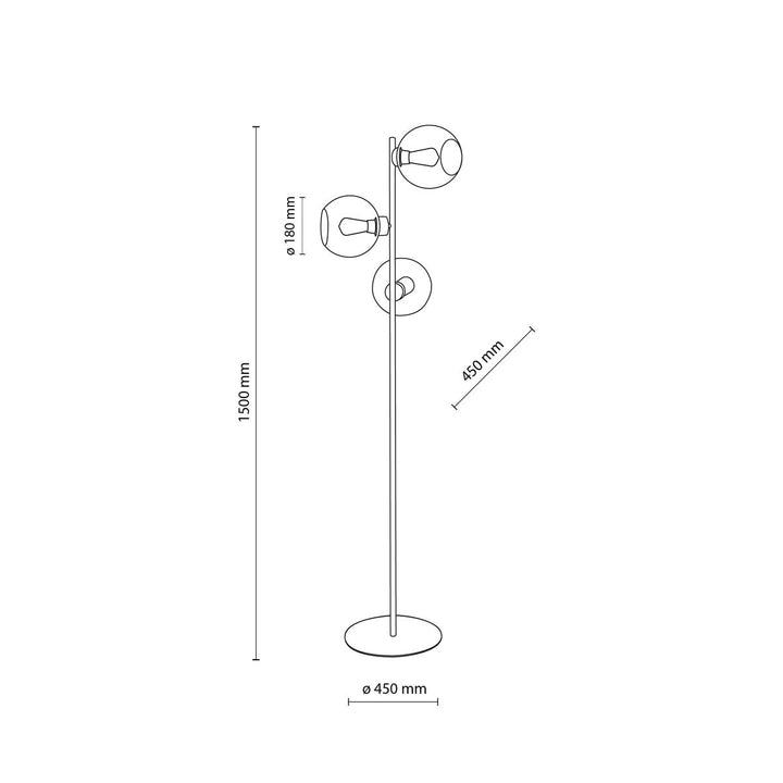 Cubus gulvlampe 3-lys-Gulvlamper-TK Lighting-Røykfarget-TK-5239-Lightup.no