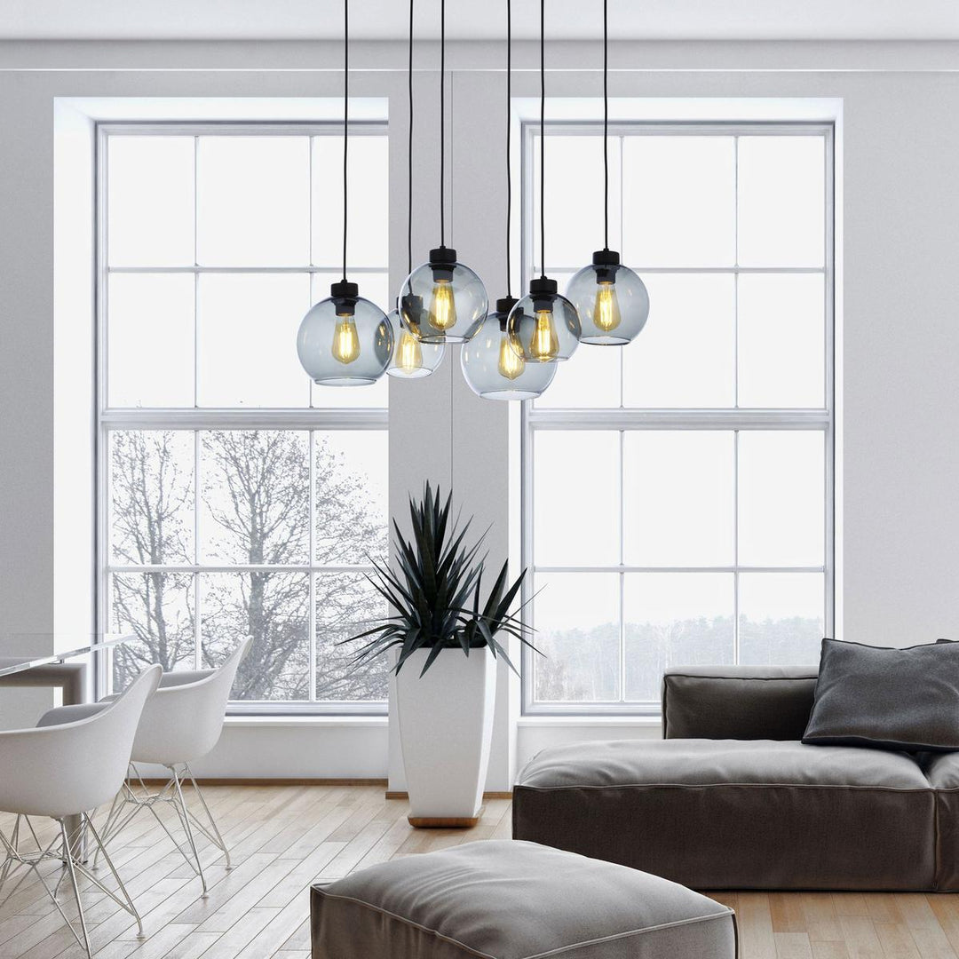 Cubus takpendel 6-lys-Takpendler-TK Lighting-Røykfarget-TK-2833-Lightup.no