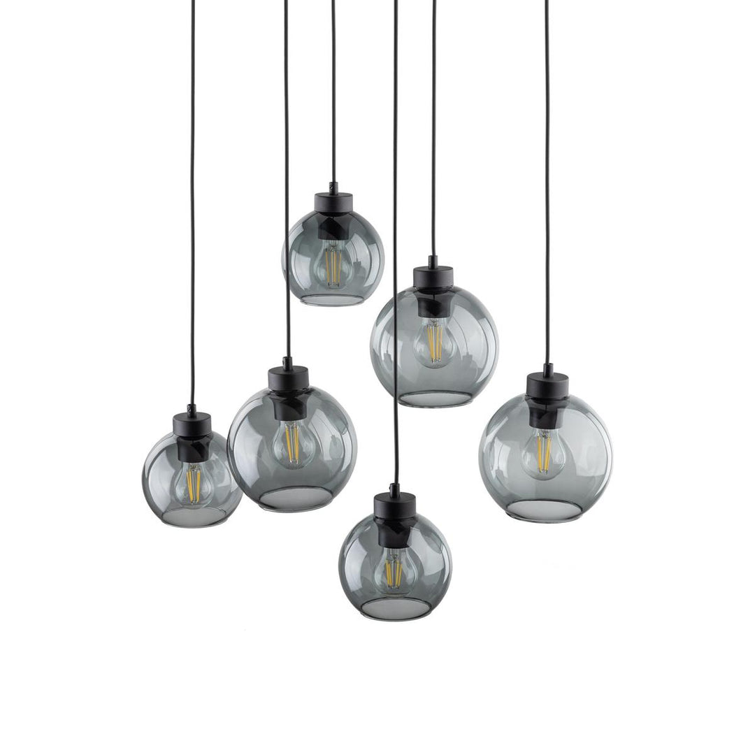 Cubus takpendel 6-lys-Takpendler-TK Lighting-Røykfarget-TK-2833-Lightup.no