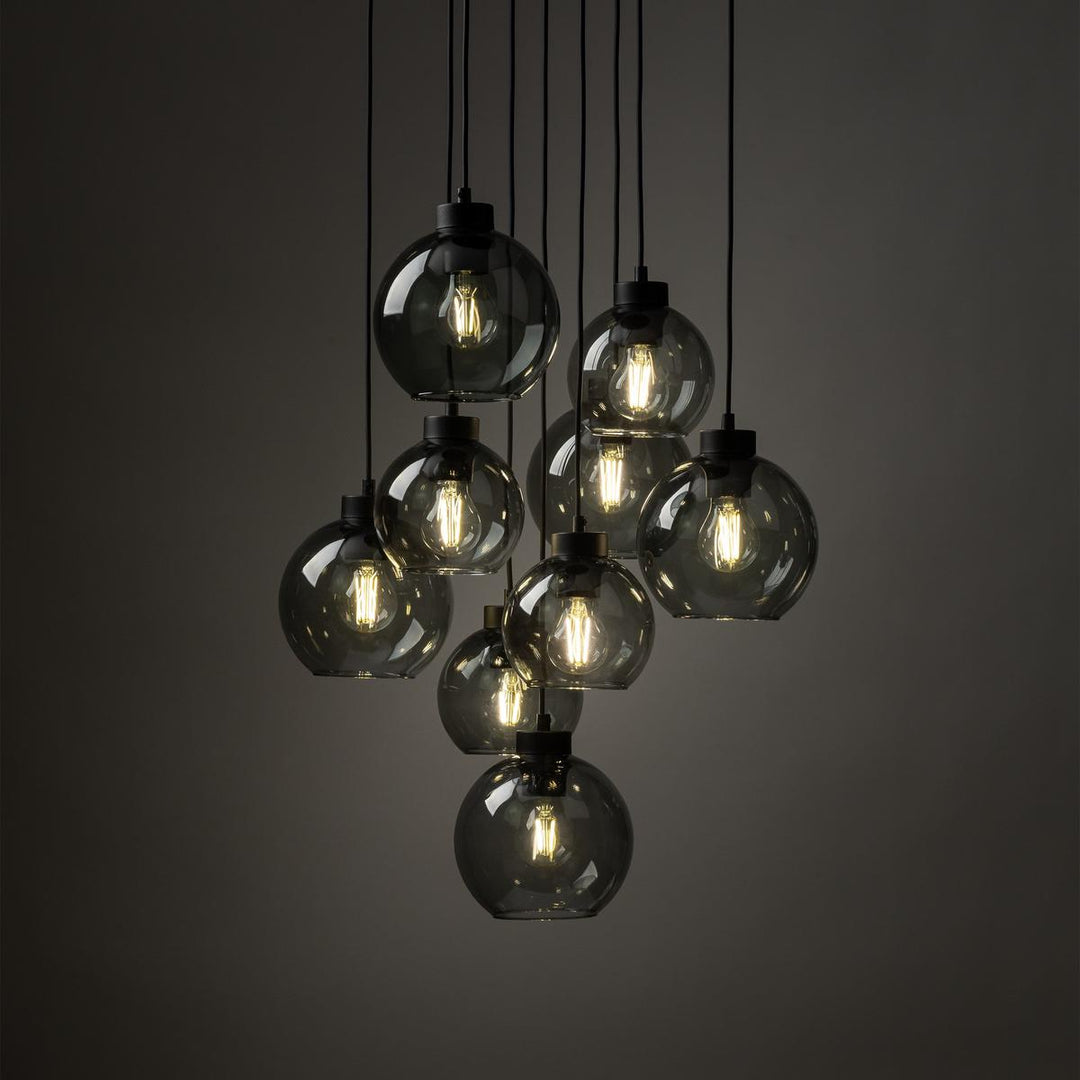 Cubus takpendel 9-lys-Takpendler-TK Lighting-Røykfarget-TK-10208-Lightup.no