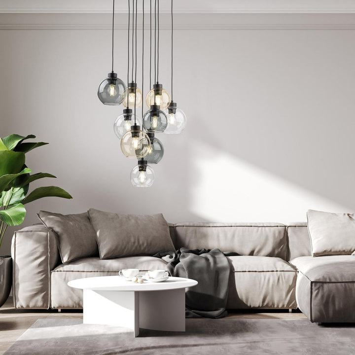 Cubus takpendel 9-lys-Takpendler-TK Lighting-Røykfarget-TK-10208-Lightup.no