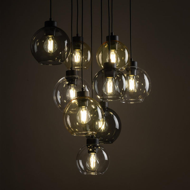 Cubus takpendel 9-lys-Takpendler-TK Lighting-Røykfarget-TK-10208-Lightup.no