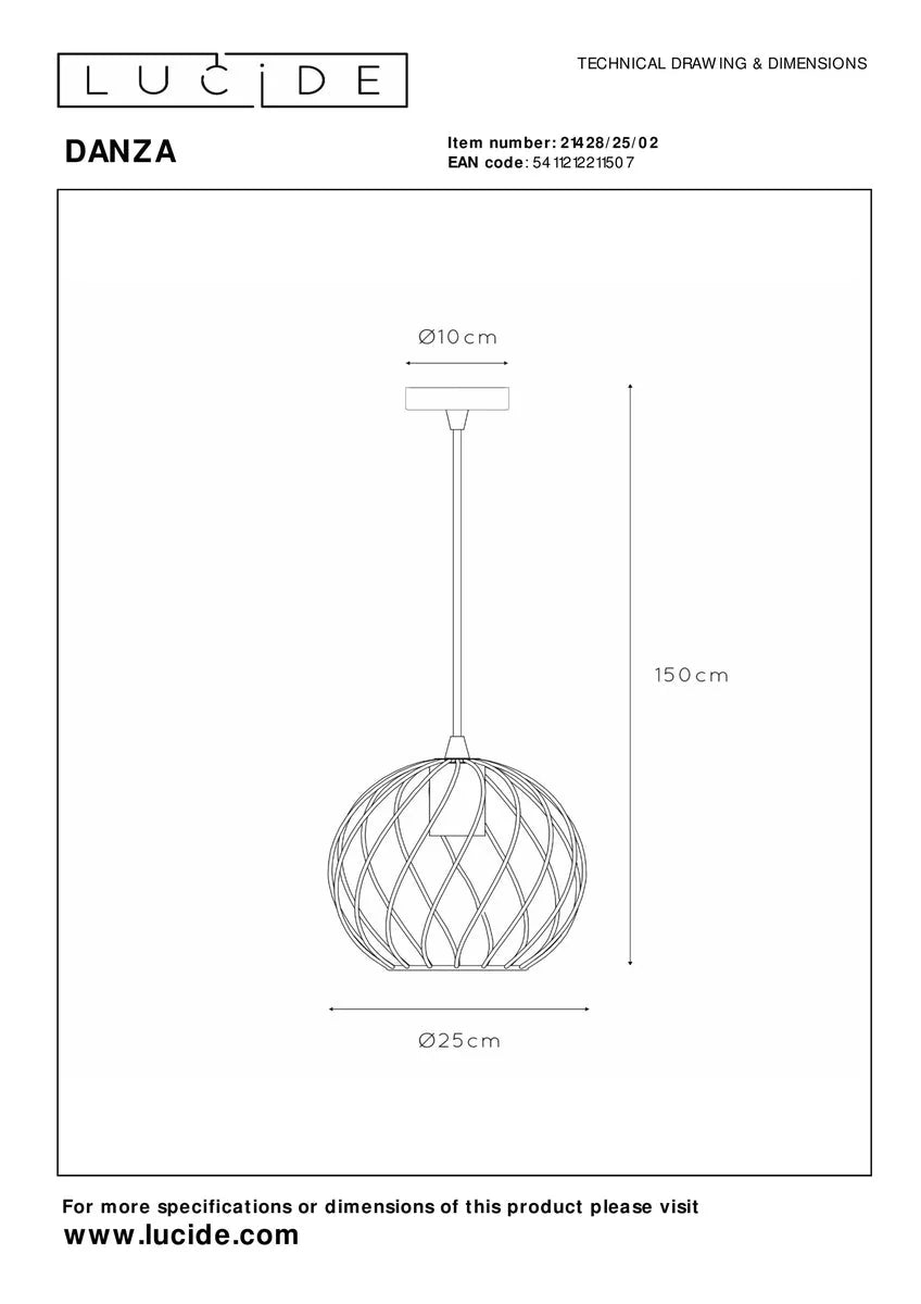Danza takpendel 25 cm-Takpendler-Lucide-Messing-LC21428/25/02-Lightup.no