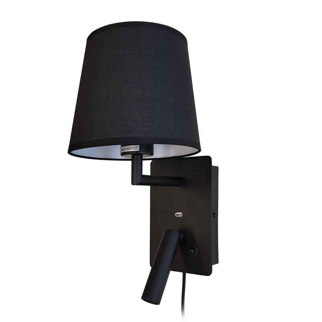 Denver vegglampe med USB - Svart-Vegglamper-Design by Grönlund-Svart-Lightup.no