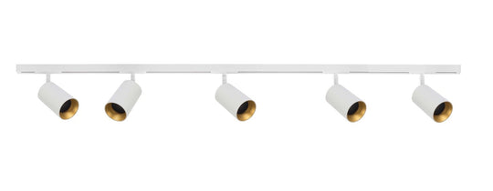 Designline Tube Pro komplett 1,9 meter spotskinne med 5 spotter GU10-Spotskinner 230V-Antidark-Hvit-3-311-20-1+4-311-01-1+2-312-01-1-5-Lightup.no