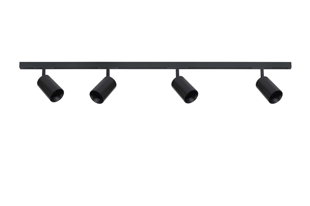 Designline Tube Pro komplett 1,9 meter spotskinne med 4 spotter GU10 - Svart - Lightup.no