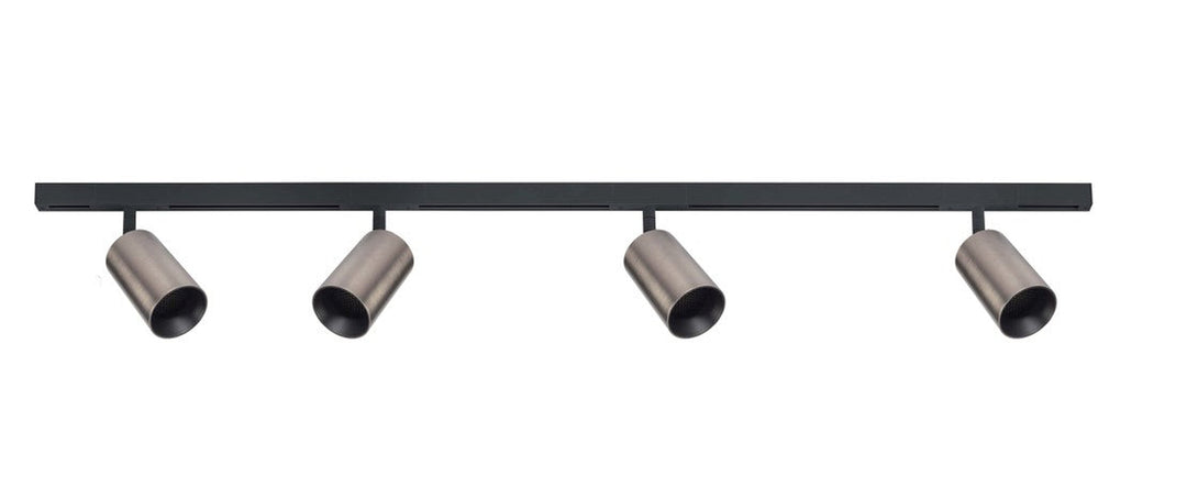 Designline Tube Pro komplett 1,9 meter spotskinne med 4 spotter GU10 - Svart / Titanium - Lightup.no