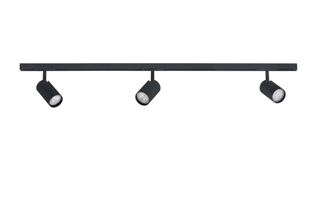 Designline Tube komplett 1,9 meter spotskinne med 3 spotter GU10 - Svart - Lightup.no