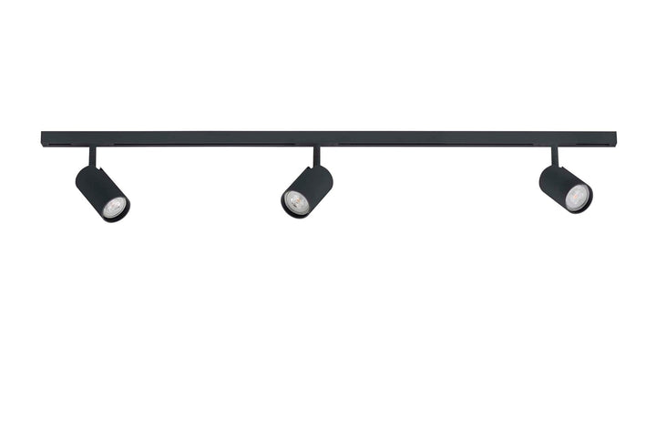 Designline Tube komplett 1,9 meter spotskinne med 3 spotter GU10 - Svart - Lightup.no