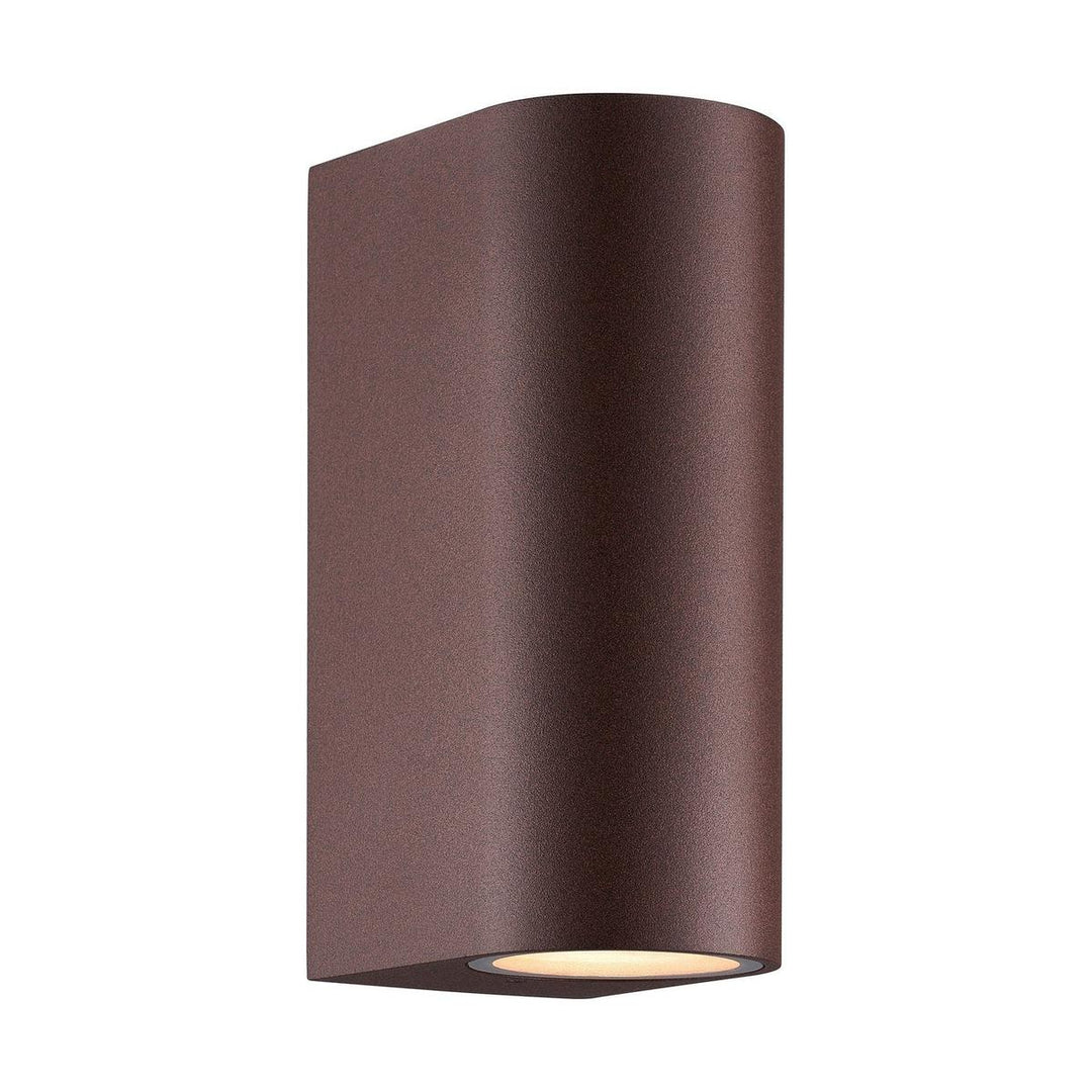 Dion dobbel vegglampe utendørs opp/ned IP44-Utebelysning vegg opp og ned-Nordlux-Rustfarget-2518021009-Lightup.no
