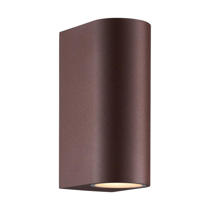 Dion dobbel vegglampe utendørs opp/ned IP44-Utebelysning vegg opp og ned-Nordlux-Rustfarget-2518021009-Lightup.no