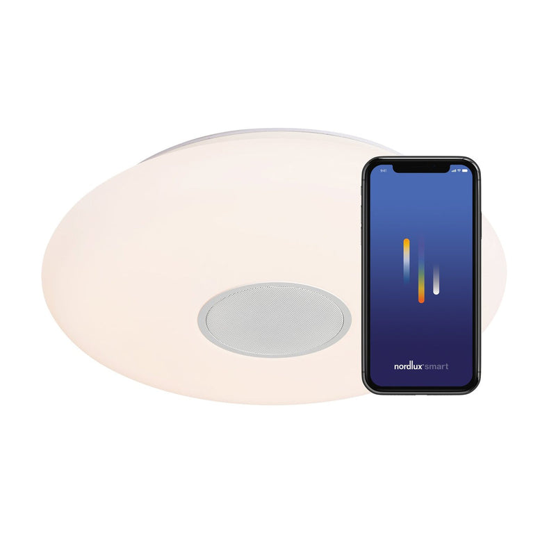 Djay smart color taklampe m/høyttaler IP44 21W - Hvit-Taklamper-Nordlux-2110886101-Lightup.no
