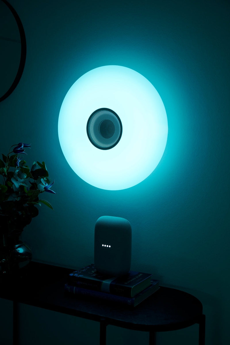 Djay smart color taklampe m/høyttaler IP44 21W - Hvit-Taklamper-Nordlux-2110886101-Lightup.no