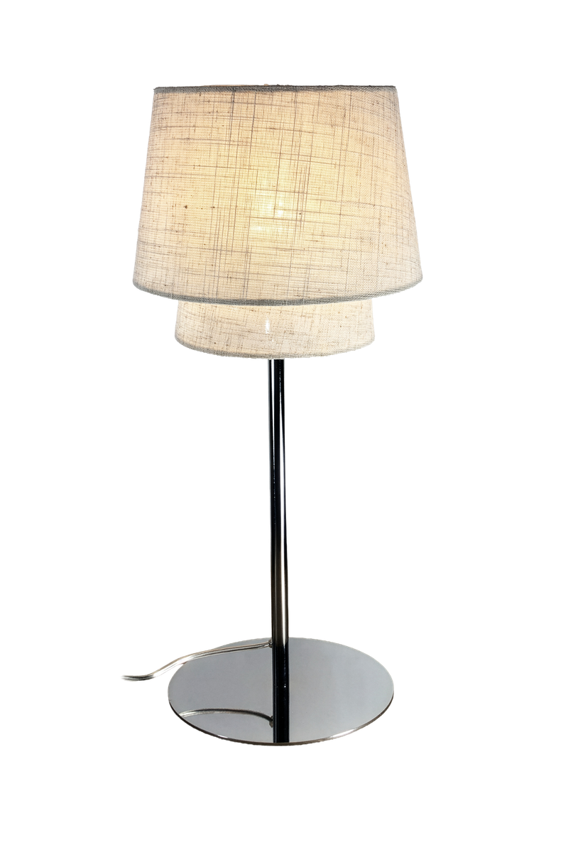 Doble bordlampe H47-Bordlamper-Aneta Lighting-Krom/Beige-28186-20-02-Lightup.no