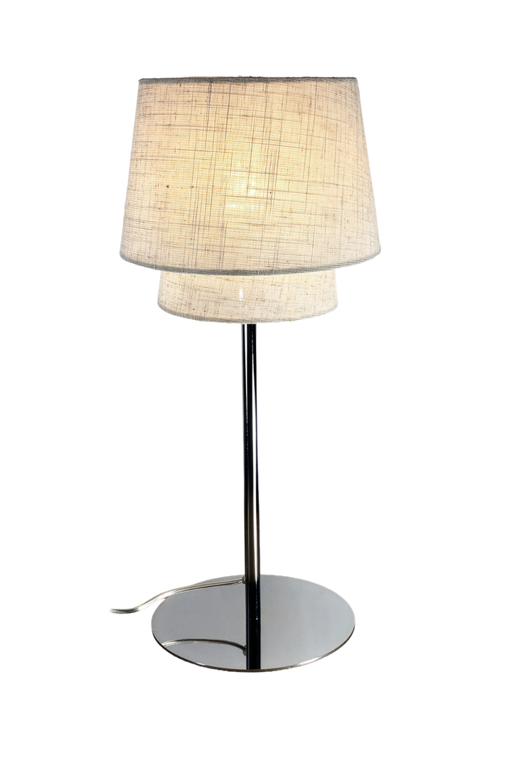 Doble bordlampe H47-Bordlamper-Aneta Lighting-Krom/Beige-28186-20-02-Lightup.no