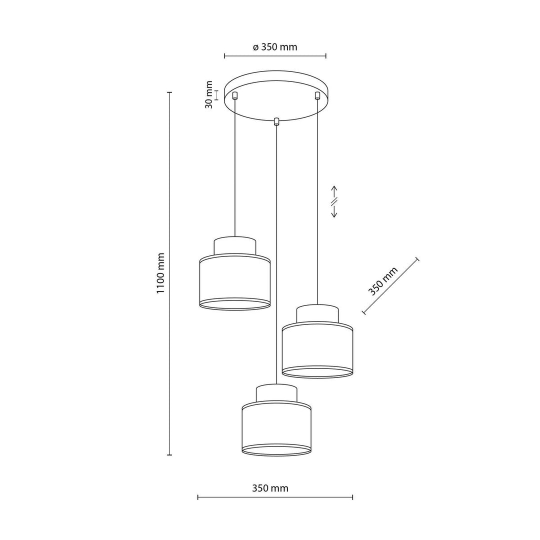 Duo takpendel 3-lys-Takpendler-TK Lighting-Flerfarget-TK-2759-Lightup.no