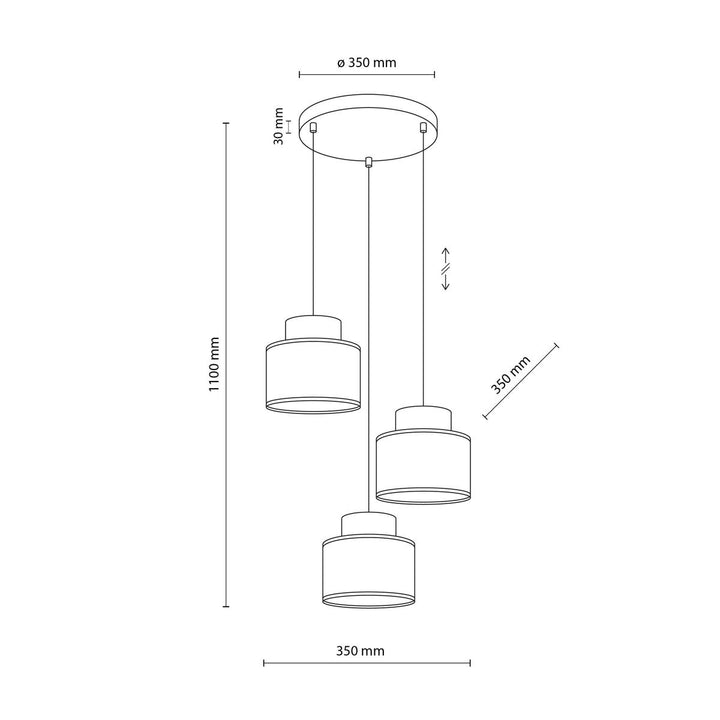 Duo takpendel 3-lys-Takpendler-TK Lighting-Flerfarget-TK-2759-Lightup.no